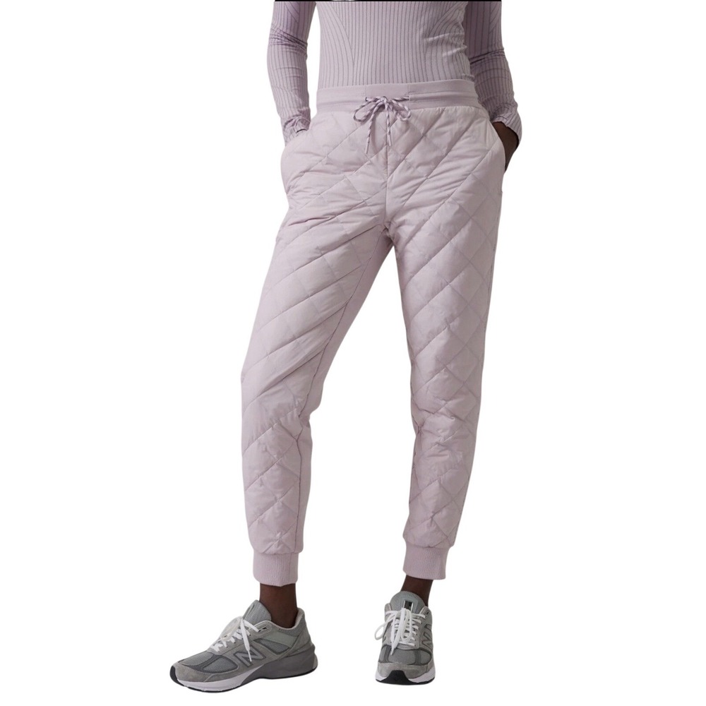 Athleta Women 6 Apres Ski Down Jogger Quilted Shasta Purple Outdoor Nylon Snow